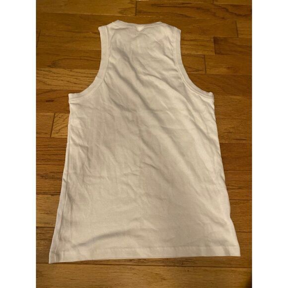 ASOS Design, women's white cotton sleeveless, racerback basic tank top size med - Picture 4 of 8